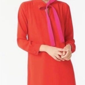 J. Crew Red Dress with Pink Neck Tie